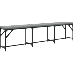 Best vidaXL Matsalsbänk 186x32x45 cm stål och tyg Ljusgrå