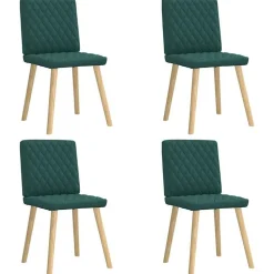 vidaXL Matstolar 4 delar mörkgrönt tyg