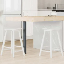 Discount vidaXL Matstolar 2 pcs 46 x 37 x 63 cm Massiv Gummiträ Vit