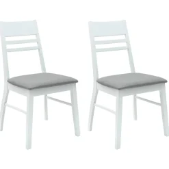 vidaXL Matstolar 2 pcs Vit 43 x 54 x 89 cm Massiv Gummiträ