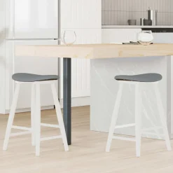 vidaXL Matstolar 2 pcs Vit 46 x 37 x 63 cm Massiv Gummiträ
