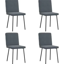 vidaXL Matstolar 4 st sammet Mörkgrå