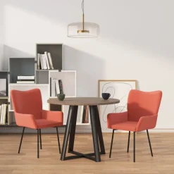 vidaXL Matstolar 2 st rosa sammet