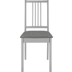 Best vidaXL Matstolar med dynor 4 st massivt trä Grå