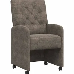 vidaXL Matstolar med hjul med hjul 2 pcs Mörkgrå 58 x 67 x 97 cm