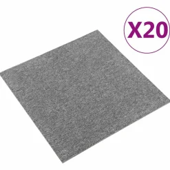 vidaXL Matta 20 pcs Grå 50 x 50 cm 100% Polypropen