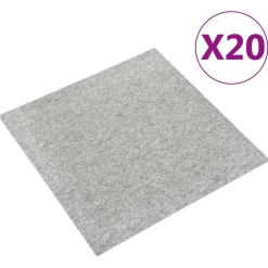 Clearance vidaXL Matta 20 pcs 50 x 50 cm 100% Polypropen Ljusgrå