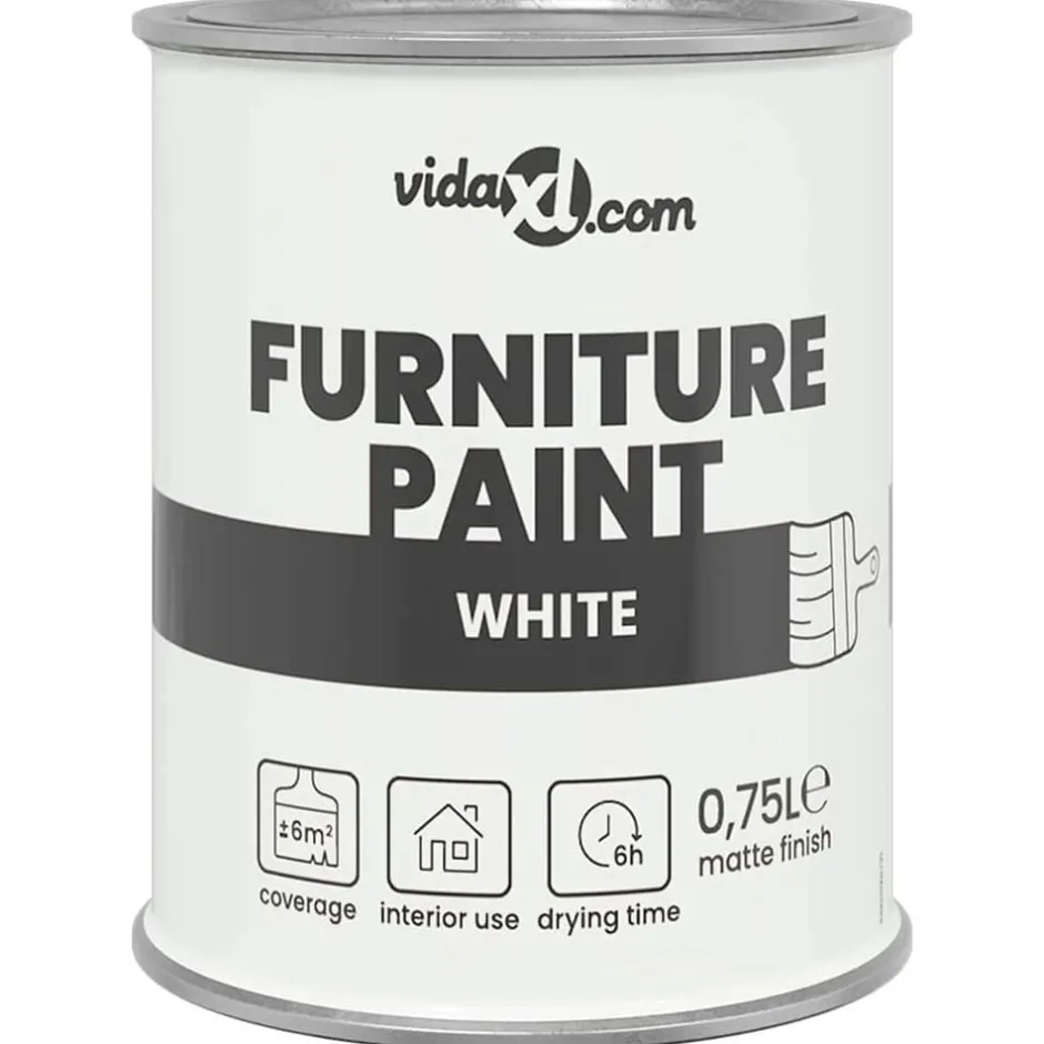 Discount vidaXL Möbelfärg 0,75 L Väggprint Vit