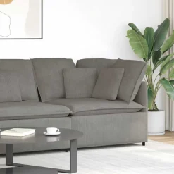 vidaXL Modulär hörnmodul för soffa med dynor ljusgrå 100 cm