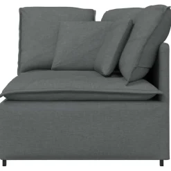 vidaXL Modulär hörnmodul för soffa med dynor mörkgrå 100 cm