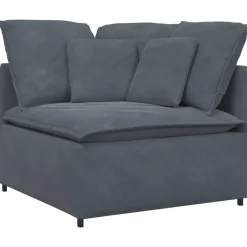 vidaXL Modulär hörnmodul för soffa med dynor mörkgrå 100 cm