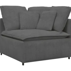 vidaXL Modulär hörnmodul för soffa med dynor mörkgrå 100 cm