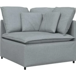Discount vidaXL Modulär hörnmodul för soffa med dynor 100 cm Ljusgrå