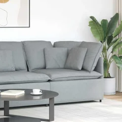 Discount vidaXL Modulär hörnmodul för soffa med dynor 100 cm Ljusgrå