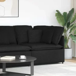 Discount vidaXL Modulär hörnmodul för soffa med dynor 100 cm Svart