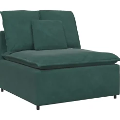 Best vidaXL Modulär mittmodul för soffa med dynor 100 cm Mörkgrön