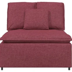 vidaXL Modulär mittmodul för soffa med kuddar vinröd 100 cm