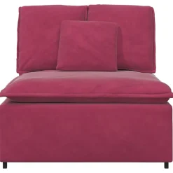 New vidaXL Modulär mittmodul för soffa med kuddar 100 cm Vinröd
