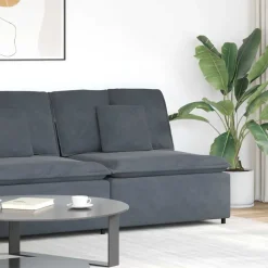 New vidaXL Modulär mittmodul för soffa med dynor 100 cm Mörkgrå