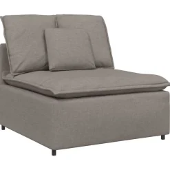 vidaXL Modulär mittmodul för soffa med kuddar taupe 100 cm