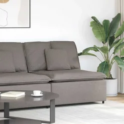 vidaXL Modulär mittmodul för soffa med kuddar taupe 100 cm