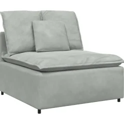Best vidaXL Modulär mittmodul för soffa med dynor 100 cm Ljusgrå