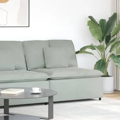 Best vidaXL Modulär mittmodul för soffa med dynor 100 cm Ljusgrå