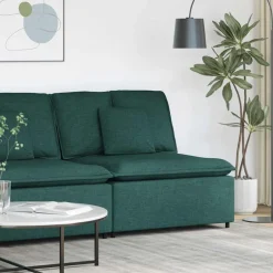 New vidaXL Modulär mittmodul för soffa med dynor 100 cm Mörkgrön