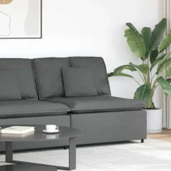 Discount vidaXL Modulär mittmodul för soffa med dynor 100 cm Mörkgrå