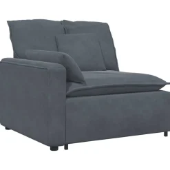 vidaXL Modulär soffa armstödsändmodul med dynor 100 cm Mörkgrå