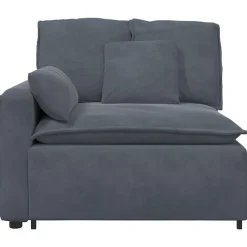 vidaXL Modulär soffa armstödsändmodul med dynor 100 cm Mörkgrå