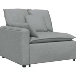 Sale vidaXL Modulär soffa armstödsändmodul med dynor 100 cm Ljusgrå