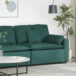 Sale vidaXL Modulär soffa armstödsändmodul med dynor 100 cm Mörkgrön