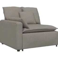 vidaXL Modulär soffa armstödsändmodul med dynor Taupe 100 cm