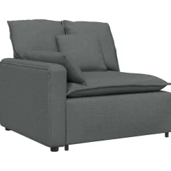 vidaXL Modulär soffa armstödsändmodul med dynor mörkgrå 100 cm
