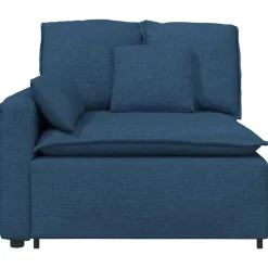 vidaXL Modulär soffa armstödsändmodul med dynor blå 100 cm