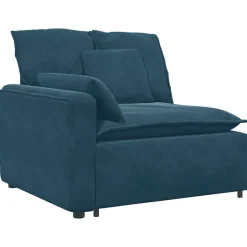 Online vidaXL Modulär soffa armstödsändmodul med dynor 100 cm Blå