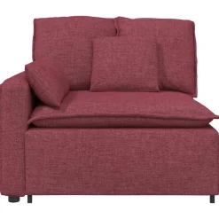 Clearance vidaXL Modulär soffa armstödsändmodul med dynor 100 cm Vinröd