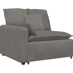 vidaXL Modulär soffa armstödsändmodul med dynor ljusgrå 100 cm