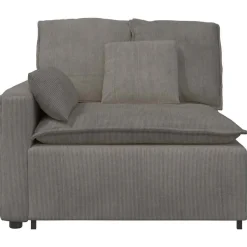 vidaXL Modulär soffa armstödsändmodul med dynor ljusgrå 100 cm