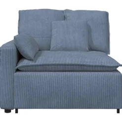 vidaXL Modulär soffa armstödsändmodul med dynor blå 100 cm
