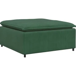 New vidaXL Modulär soffa fotpallsmodul 100x100x48 cm Mörkgrön