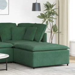 New vidaXL Modulär soffa fotpallsmodul 100x100x48 cm Mörkgrön