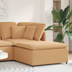 vidaXL Modulär soffa fotpallsmodul beige 100x100x48 cm