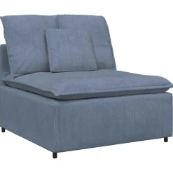 vidaXL Modulär soffmodul i mitten med dynor blå 100 cm