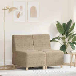 vidaXL Modulsofa utan armstöd 2 pcs Ljusgrå 55 x 74 x 82 cm