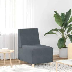vidaXL Modulsofa utan armstöd 2 pcs Mörkgrå 55 x 74 x 82 cm Sammet
