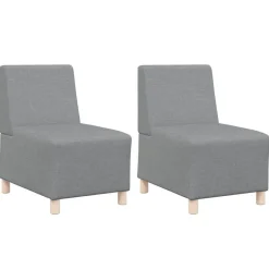 Clearance vidaXL Modulsofa utan armstöd 2 pcs 55 x 74 x 82 cm tyg Ljusgrå