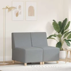 Clearance vidaXL Modulsofa utan armstöd 2 pcs 55 x 74 x 82 cm tyg Ljusgrå