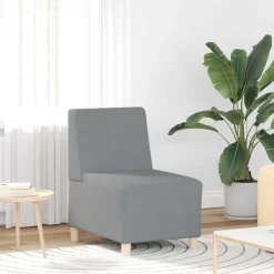 Clearance vidaXL Modulsofa utan armstöd 2 pcs 55 x 74 x 82 cm tyg Ljusgrå